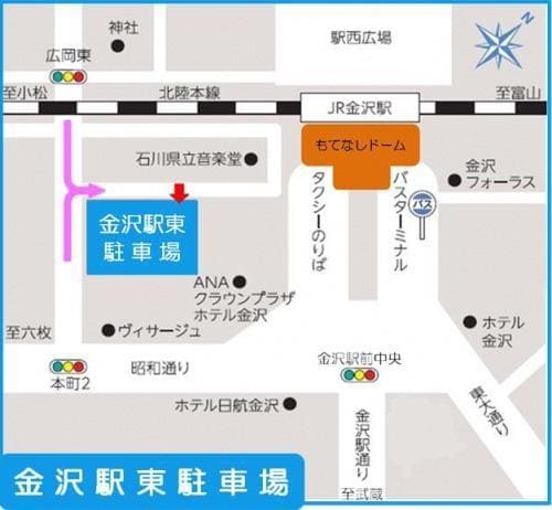 金沢駅東口駐車場の地図