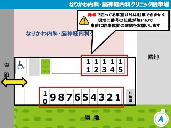 なりかわ内科・脳神経内科クリニック駐車場